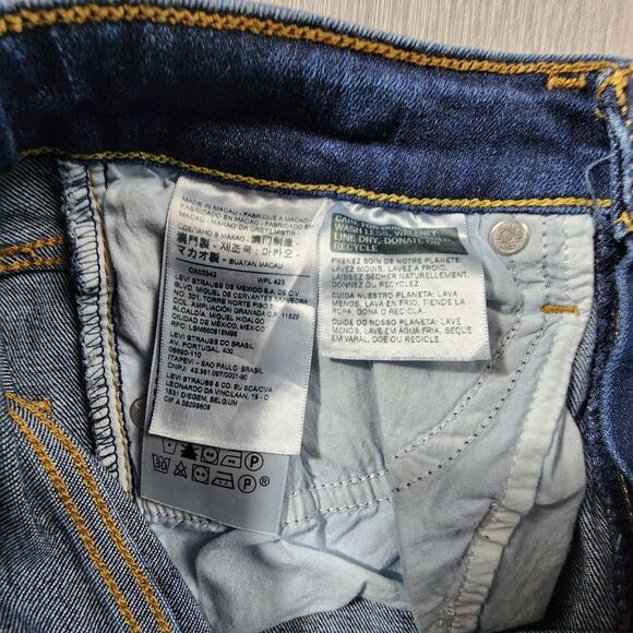 Levi’s 721 High Rise Skinny Stretch Distressed Dark Wash Jeans Womens Size 27 - Picture 5 of 12